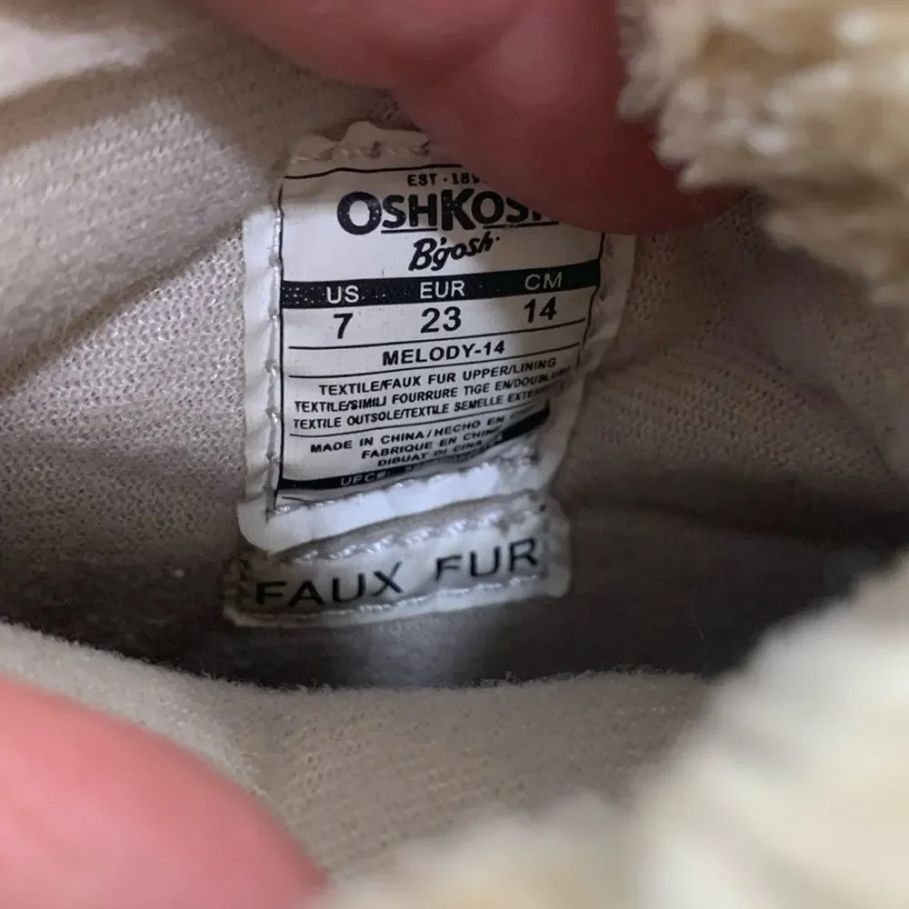 Oshkosh B’Gosh | Little Girls Winter Faux Fur Lined Brown Boots Size 7 toddler